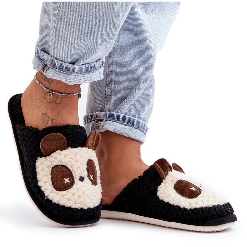 Papuci de damă caldi Negri Priseth negru Papuci de damă caldi Negri Priseth negru