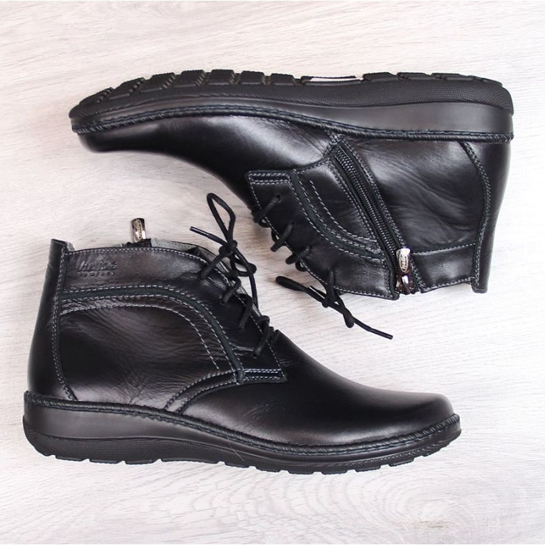 Cizme Helios W H612-2A din piele izolata, neagra negru