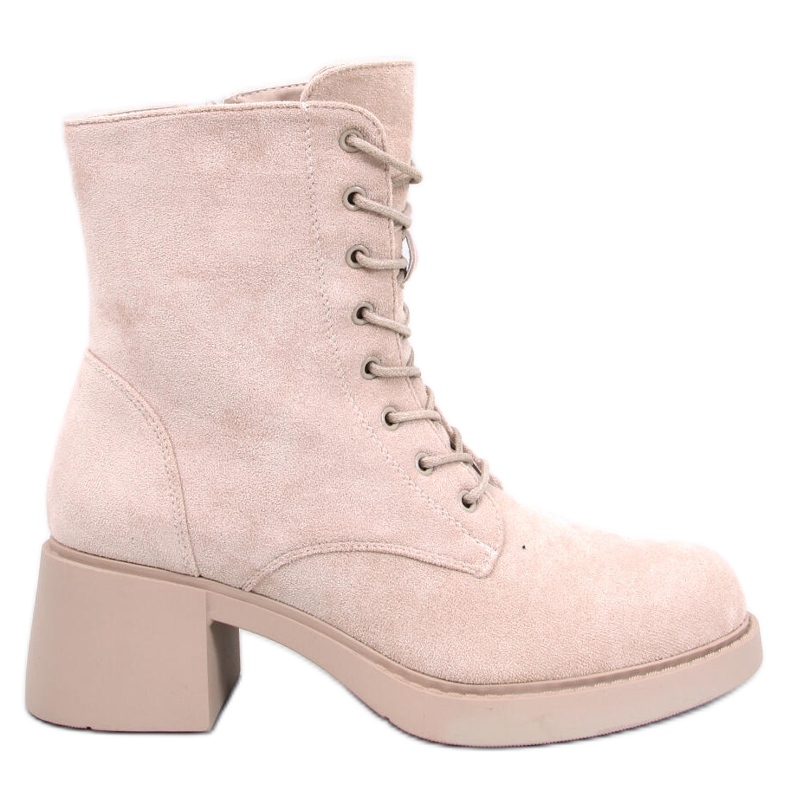 Botine Mayfield Beige cu șireturi bej Botine Mayfield Beige cu șireturi bej