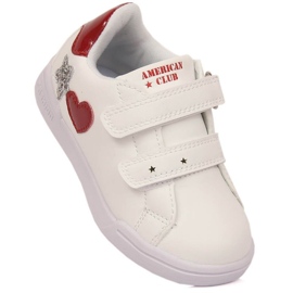 American Club Jr AM925A Pantofi sport cu velcro, alb American Club Jr AM925A Pantofi sport cu velcro, alb