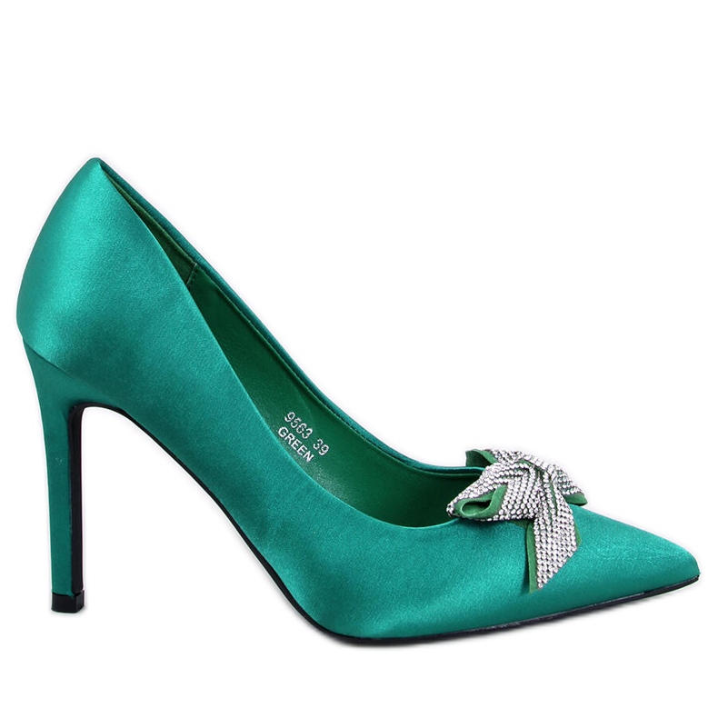 Tocuri cu fundă din satin Trini Green verde