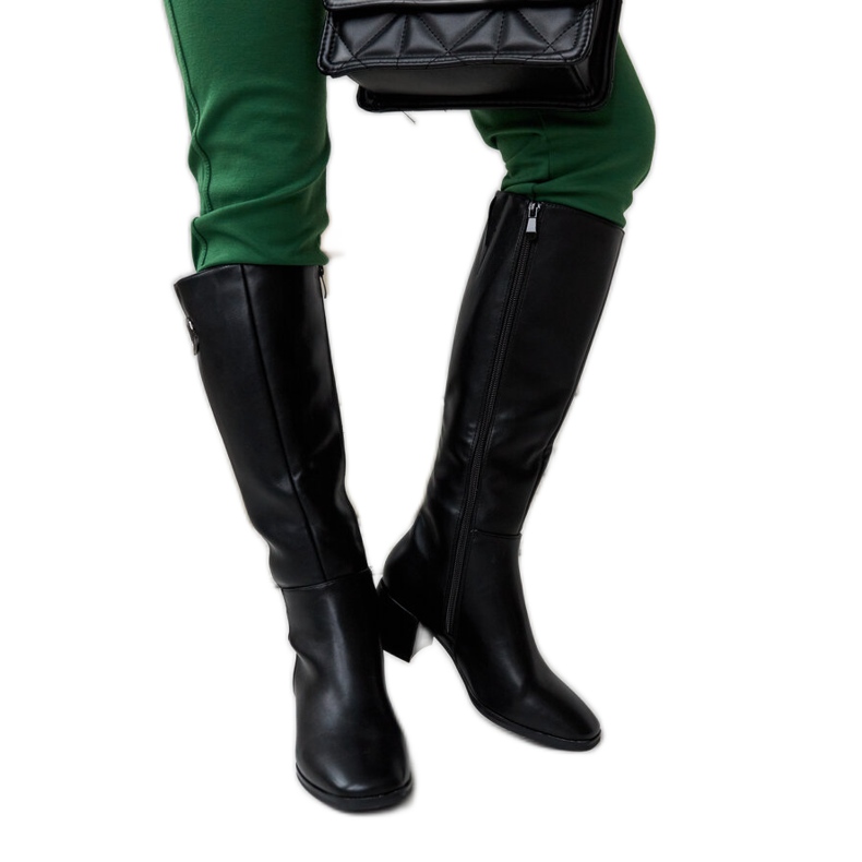 Cizme negre cu cataramă decorativă Sydney negru