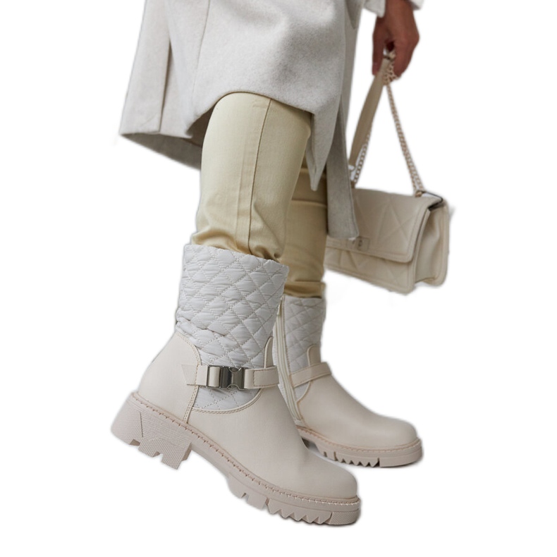 Botine bej cu matlasare decorativă Brembo