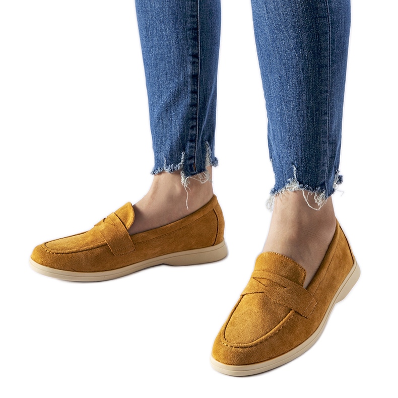 Mocasini bej închis din piele de căprioară ecologică Ferragus