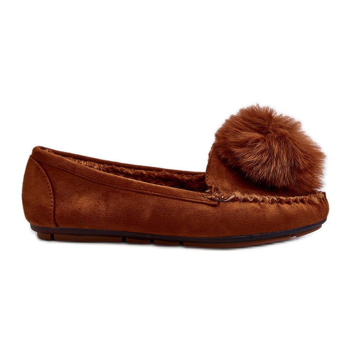 Mocasini De Dama Cu Blana Camel Novas maro Mocasini De Dama Cu Blana Camel Novas maro