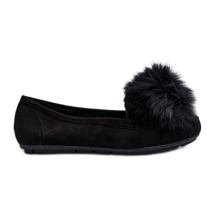 Mocasini De Dama Cu Blana Neagra Novas negru