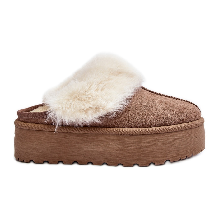 Cizme de zăpadă damă Starlyn kaki, cu talpă groasă bej