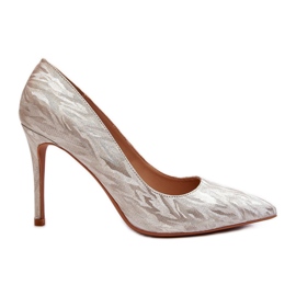 Tocuri înalte decorate cu sclipici auriu Klonisa de aur