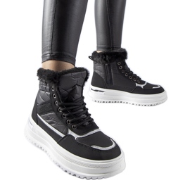 Cizme de zăpadă sport Trieste negre cu blană negru