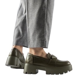 Mocasini verzi cu talpă Eligio masivă verde