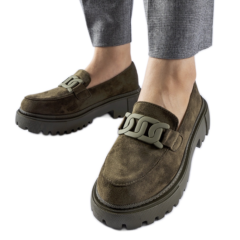 Mocasini verzi cu talpa groasa de la Seborg verde