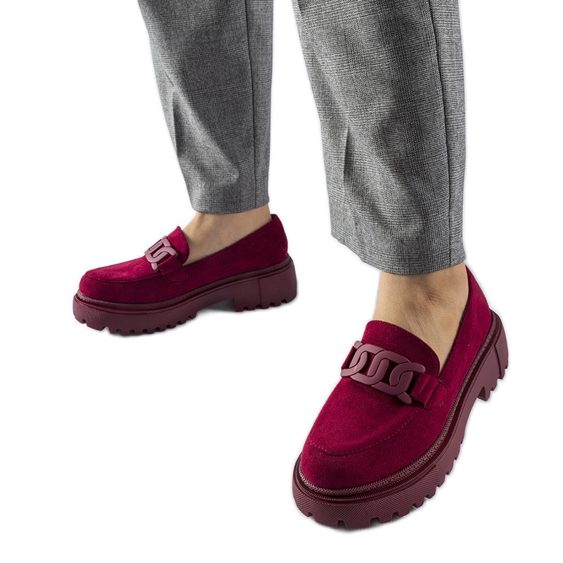 Mocasini bordeaux cu talpa groasa de la Seborg roșu Mocasini bordeaux cu talpa groasa de la Seborg roșu