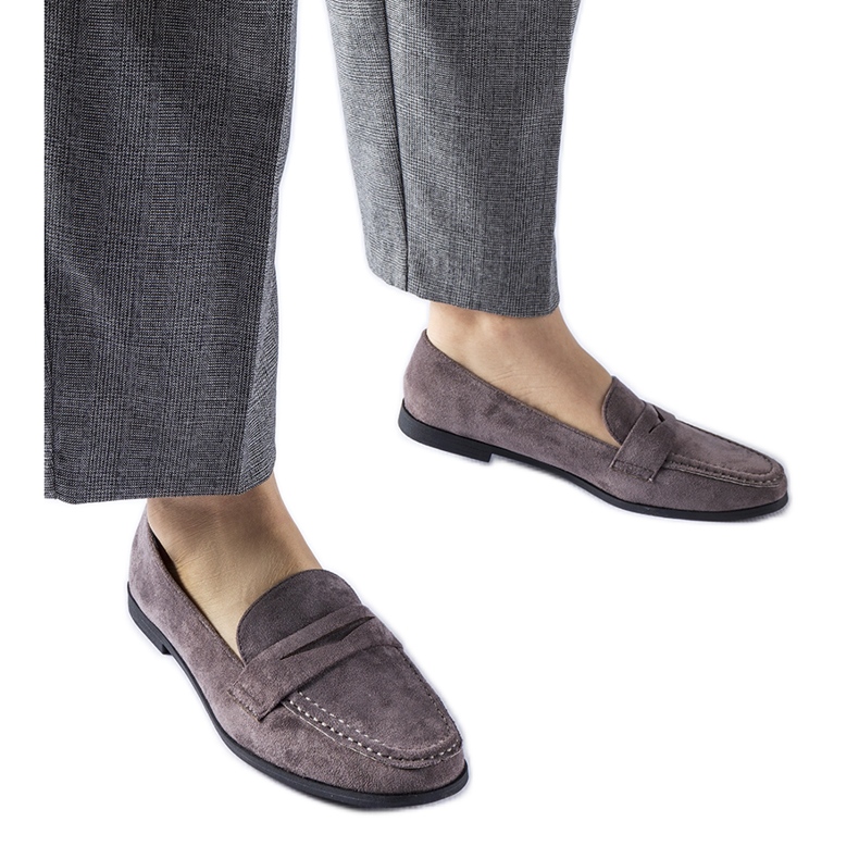 Mocasini Medford din piele ecologică gri închis