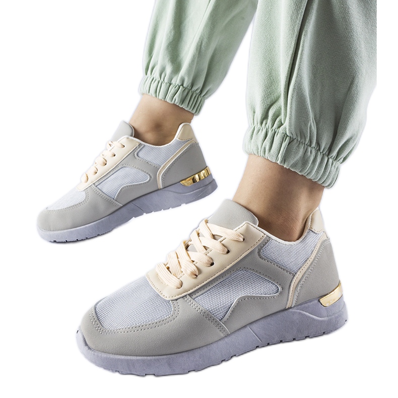 Tenisi gri din materiale combinate Gallo