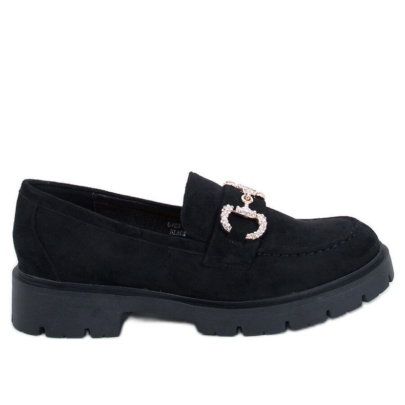 Karins Mocasini de piele intoarsa neagra cu catarama negru Karins Mocasini de piele intoarsa neagra cu catarama negru