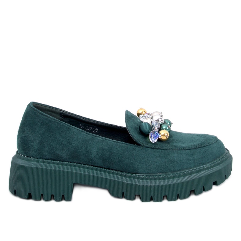 Mocasini cu platforma cu cristale Dollin Green verde