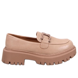 Mocasini cu platforma Elken Khaki bej