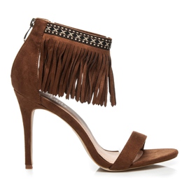 Wilady Sandale boho caramel maro Wilady Sandale boho caramel maro