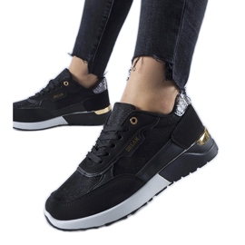 Tenisi Roganzuolo cu sclipici negri negru