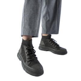 Tenisi verzi din țesătură înalți de la Casalma verde