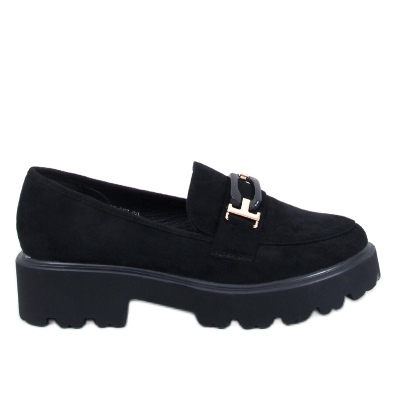 Mocasini Ralfes Black de dama din piele intoarsa negru