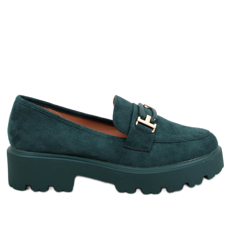 Mocasini de dama din piele intoarsa Ralfes Green verde
