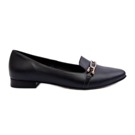 Zazoo 2885 Balerini din Piele Cu Decorat, Negru Zazoo 2885 Balerini din Piele Cu Decorat, Negru