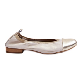 Balerini din piele Zazoo 2890 Rubber Gold de aur