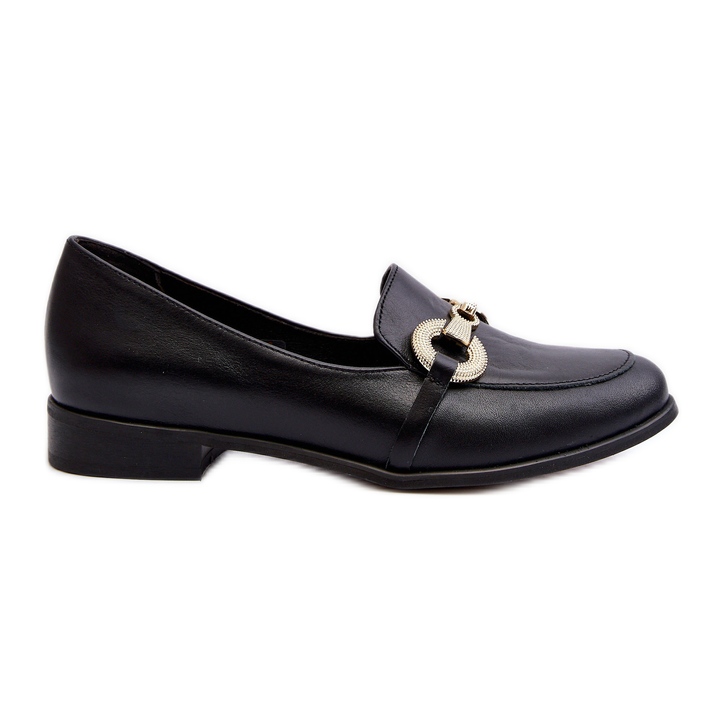 Zazoo 2880 Mocasini din piele de dama cu decoratiuni, negru