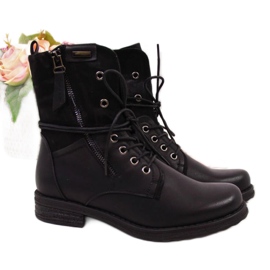 Geantă cu șireturi și fermoar Jezzi W JEZ254A, neagră negru Geantă cu șireturi și fermoar Jezzi W JEZ254A, neagră negru