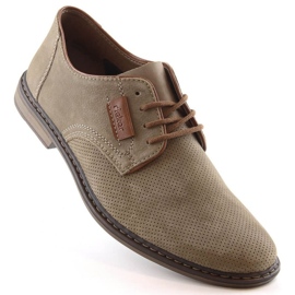 Pantofi din piele Rieker M RKR576A, maro deschis Pantofi din piele Rieker M RKR576A, maro deschis