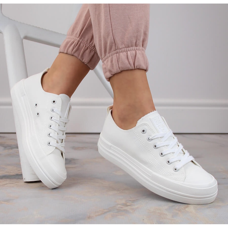 Tenisi dama albi cu platforma Big Star LL274968