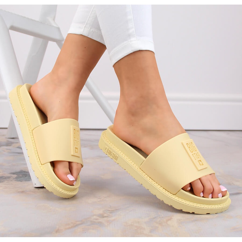 Flip-flops de damă galbeni cu platformă Big Star LL274427