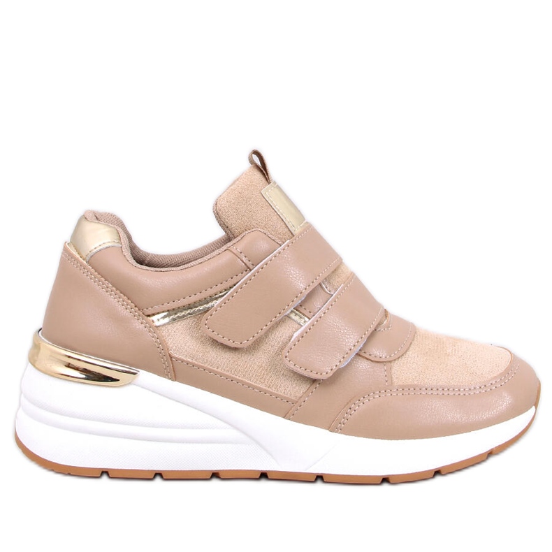 Tenisi Moulton Khaki cu pană cu velcro bej Tenisi Moulton Khaki cu pană cu velcro bej