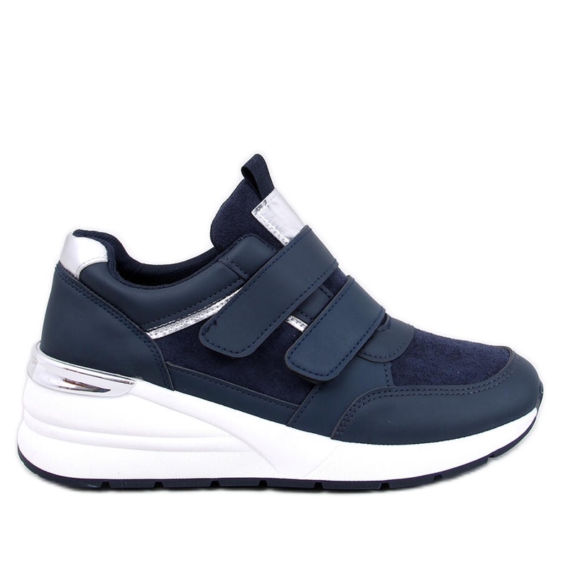 Tenisi Moulton Navy cu pană cu Velcro albastru