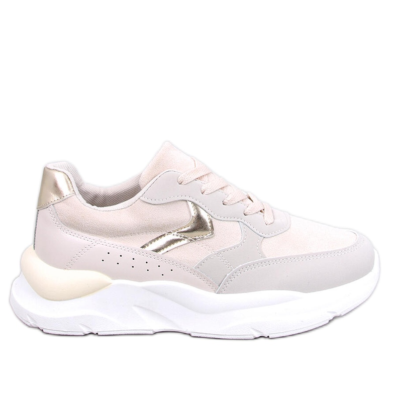 Tenisi Clervie Beige cu pană bej Tenisi Clervie Beige cu pană bej