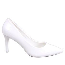 Pompe stiletto lăcuite Charlotte White alb