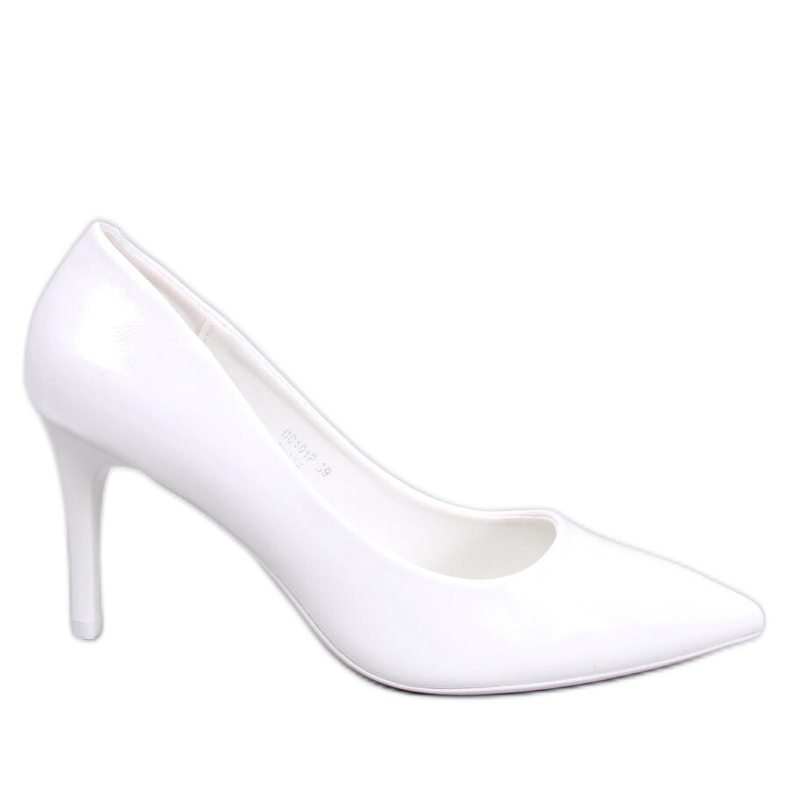 Pompe stiletto lăcuite Charlotte White alb