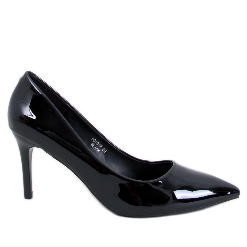 Pompe stiletto lacuite Charlotte Black negru