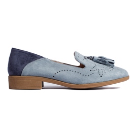 Mocasini din piele intoarsa gri ajurata de la Daszyński