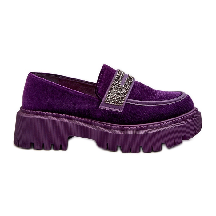 Mocasini De Dama Velours Cu Decorat, Mov Wendreda violet Mocasini De Dama Velours Cu Decorat, Mov Wendreda violet