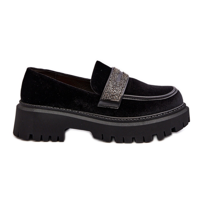 Mocasini De Dama Velours Cu Decorat Negru Wendreda