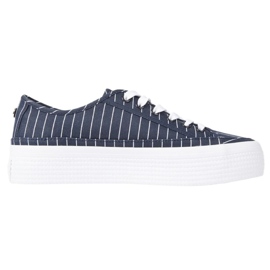 Pantofi Tommy Hilfiger Essential Stripe Sneaker W FW0FW06530 albastru