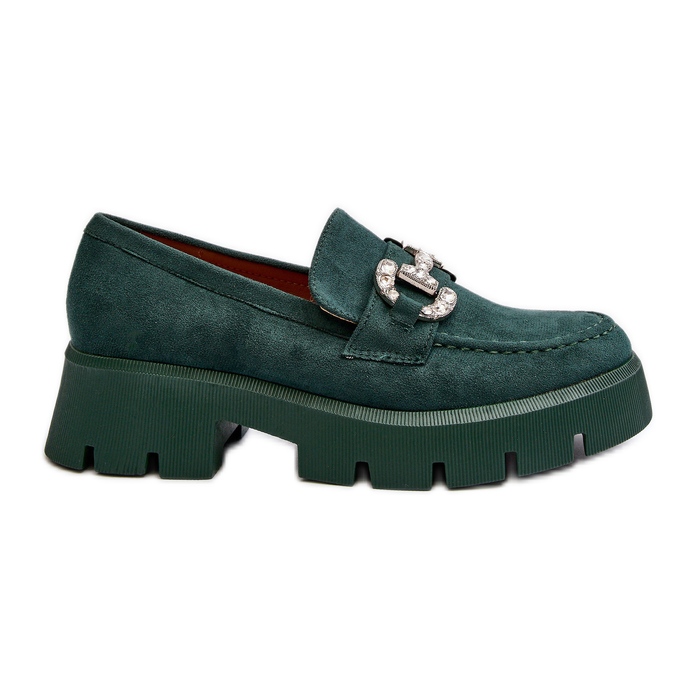 Mocasini De Dama Cu Decorat, Verde Ellise