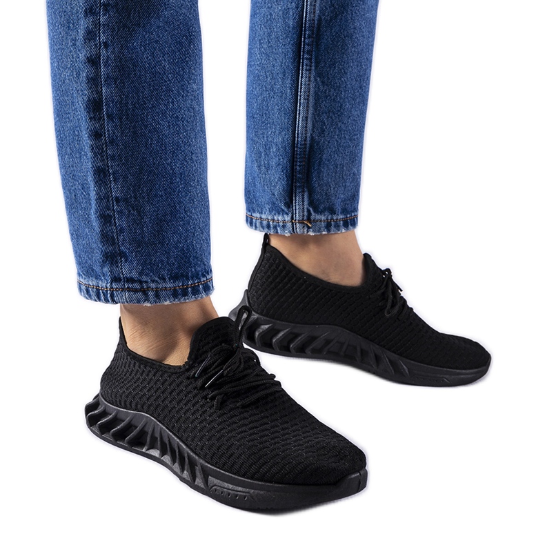 Tenisi negri din stofa Derek negru Tenisi negri din stofa Derek negru