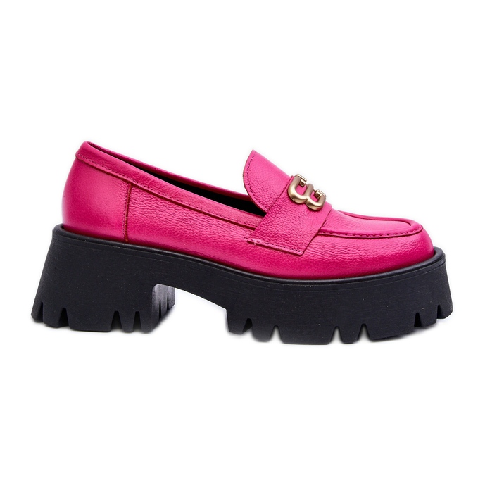 Mocasini Zazoo 20164 pentru dama din piele naturala fucsia roz