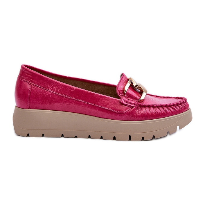 Zazoo 10141 Mocasini De Piele Pe Platforma Cu Decorat Fuchsia roz