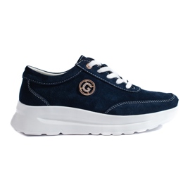 Pantofi sport din piele bleumarin albastru Pantofi sport din piele bleumarin albastru