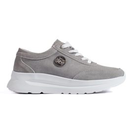 Pantofi sport din piele gri Pantofi sport din piele gri