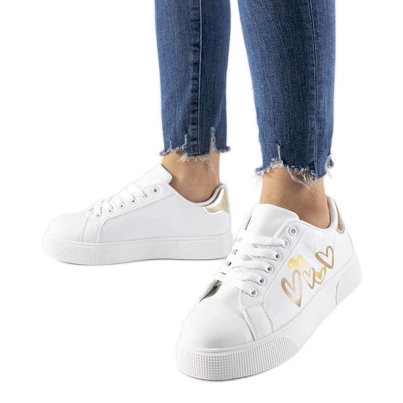 Tenisi albi pe platforma Montclair